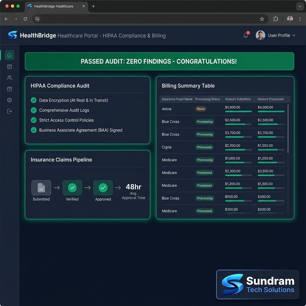 HIPAA Compliance & Billing Dashboard